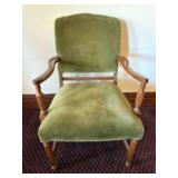Antique French Louis XIII Style Armchair With Gree