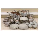 Vintage Japanese Kutani Porcelain Tea Set includin