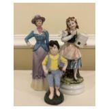 Trio of Vintage Porcelain Figurines - 3"8"
