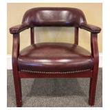 Vintage Low Back Office Chair featuring Brass or G