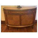 Louis XVI-style Demilune Console Cabinet w/ Parque