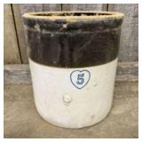 #5 Stoneware Pottery Crock 12"X13"