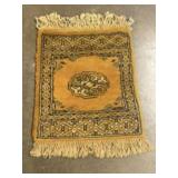 Vintage Hand-Woven Wool Rug with a Tribal Motif, P