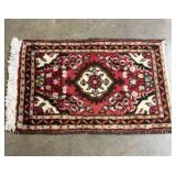 Hand-knotted Vintage Iran Hamadan Area Rug with a