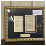 Framed Display Of Rare 1734 English Legal Document