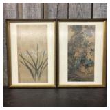 Two Framed Chinese Depictions On Paper Or Silk 15"
