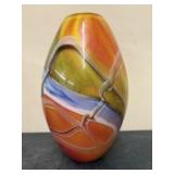 Dale Tiffany Hand Blown Glass Art Vase - 7"x12"