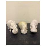 Trio (3) Hand Carved Soapstone Hippopotamus