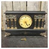 Sessions Black Adamantine 6-Column Mantel Clock 6"