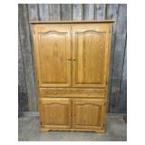 Solid Oak Storage Armoire Cabinet 18"X48"X73"