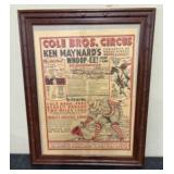 Framed Original Broadsheet Program or Courier Adve