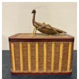 Chinese Republic Period Woven Bamboo Lidded Box wi