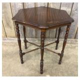 Antique Jacobean Style Walnut Octagonal Table With
