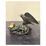 Eagle and Eaglets Cast Iron Mechanical Bank by Cha