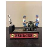 Reproduction Cast Iron "B&P RR Handcar" Mechanical
