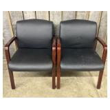 Two Leather Style Guest Chairs, in AS IS condition