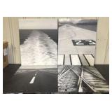 Four Pieces Of Wall Art Depicting Water Wakes, Air