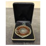 Antique Round Metal Pendant with Decorative Gold-c