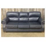 Navy - Blue Genuine Leather Sofa 38"X87"X36"