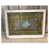 Antique Leaded Stained Glass Window Panel, in Prai