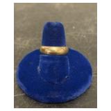 Gold Wedding Band with engraving - 6.5 ring size,