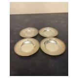 Set of Four (4) Monogrammed Sterling Silver Butter