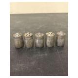 Set Five (5) Sterling Silver Spice Shakers - 19g -