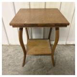 Vintage Square Quarter-Sawn Oak Two. Tier Side Tab