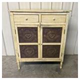 Primitive Style Distressed Punched Tin Pie Safe 21