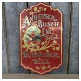 Anheuser-Busch Budweiser Beer Metal Sign 25"