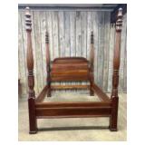 Queen Size Poster Bed In Carved Cherry Wood 65"X91