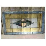 Antique Leaded and Stained Glass Window with a Woo
