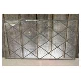 Antique Diamond-Pattern Leaded Glass Panel or Wind
