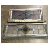 Two (2) Antique Leaded and Stained Glass Windows w