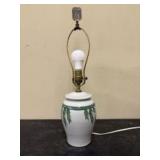 Lenox Style Ceramic Table Lamp Base with a Green L