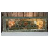 Antique Stained Glass Transom Window with a Distre
