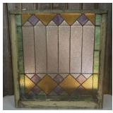 Antique Arts & Crafts Stained Leaded Glass Window