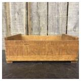 Vintage Wooden "Muscats" Crate Or Box 15"X17"