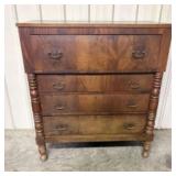 Antique American Empire-Style Chest Of Drawers 20"