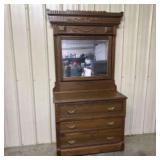 Antique Eastlake Victorian Style Walnut Dresser Wi