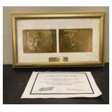 Framed Action Packed Mint 24 Karat Gold Proof Shee