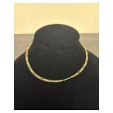 14k Gold Figaro Chain Necklace - 14"x 5g