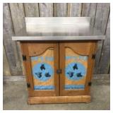 Repurposed Storage Cabinet With Stainless Steel Wo