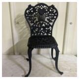 Miniature Black Cast Iron Garden Chair 10"X17"