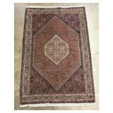 Hand-knotted Persian Bidjar Wool Rug featuring a C