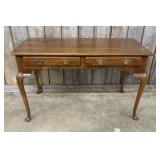 Bassett Queen Anne Style Oak Console Or Sofa Table