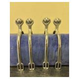 2 Pairs Of Stainless Steel Spurs With Rolling Ball