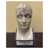 L.N. Fowler Ceramic Phrenology Head Bust - 5"x11.5