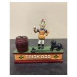 Cast Iron "Trick Dog" Mechanical Coin Bank - 8"x7"