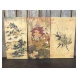 Set Of 3 Canvas Prints Featuring Traditional Chine